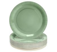 PARTY GO Assiette De Fête Morandi Vert 9'' (23cm) 50 Pièces Anniversaire Enfant Garçon Et Fille Décoration De Fête Accessoires Assiettes En Carton