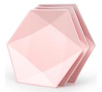 PARTY GO Assiettes en carton rose, Heavy Duty Bagasse jetables, assiettes de fête synthétiques écologiques biodégradables 8 pouces pour un usage quotidien, fête d'anniversaire pique-nique, paquet de 8