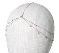 Party Head Chain Wedding Hair Accessories Elegant Headpiece Bling Bridal Forehead Chain Jewelry pour les occasions spéciales et les festivals(Silver)