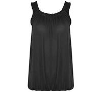 Party HuB Débardeur uni ample à ourlet à bulles pour femme Col rond Lanières Ourlet élastique, Noir , 44-46