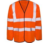Party HuB Gilet de sécurité haute visibilité à manches longues pour homme avec bandes réfléchissantes, Orange, 4XL