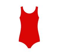 Party HuB Justaucorps uni à rayures larges en coton pour fille - Manches pour enfants - Moins extensible - Pour l'école, le ballet, la gymnastique, la danse, Rouge, 9-10 ans
