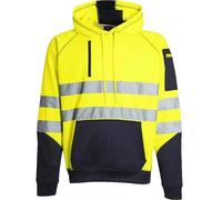 Party HuB Sweat à capuche haute visibilité pour homme - Sweat de sécurité fluorescent avec bandes réfléchissantes et 3 poches zippées sécurisées, idéal pour les environnements de travail en plein air