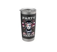 Party In Merica Drinking Lincoln Abraham 4th Of July Gobelet isotherme en acier inoxydable double paroi