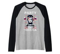 Party in Merica Drinking Lincoln Abraham 4th of July Manche Raglan