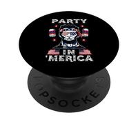 Party in Merica Drinking Lincoln Abraham 4th of July PopSockets PopGrip Adhésif