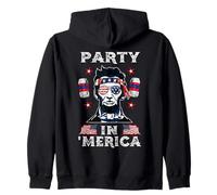 Party in Merica Drinking Lincoln Abraham 4th of July Sweat à Capuche