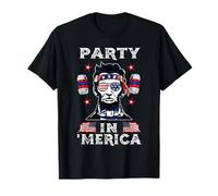 Party in Merica Drinking Lincoln Abraham 4th of July T-Shirt