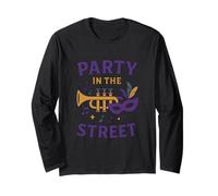 Party in The Street Motif Mardi Gras Manche Longue