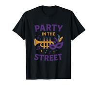 Party in The Street Motif Mardi Gras T-Shirt