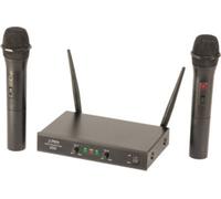 Party Light & Sound – Système micro PARTY-200UHF-MKII – 2 micros sans fil UHF, 2 canaux, Noir