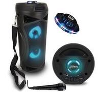 Party Light & Sound Enceinte nomade PARTY BAZOOKA – Sono DJ LED TWS USB/SD BT Micro Jeu lumière Ovni