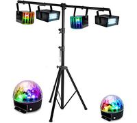 PARTY LIGHT - Pack light DJ 6 jeux de lumière compacts et puissants + 1 Portique DJ robuste - PA DJ SONO MIX LED idéal soirée anniversaire mariage - Bar led club disco