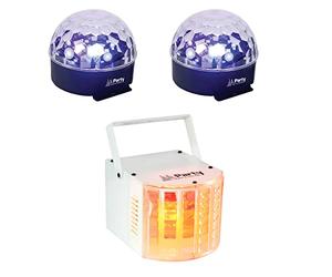 PARTY LIGHT & SOUND - 3 JEUX DE LUMIERE 2 ASTRO BALL LED PUISSANTE MULTI COULEURS + 1 DERBY RGB PA DJ LED BAR CLUB DISCO SOIREE DANSANTE CADEAUX