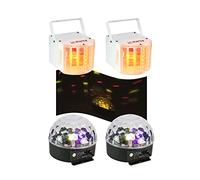 PARTY LIGHT & SOUND - 4 JEUX DE LUMIERE 2 ASTRO BALL LED PUISSANTE MULTI COULEURS + 2 DERBY RGB PA DJ LED BAR CLUB DISCO SOIREE DANSANTE CADEAUX