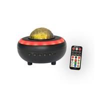 Party Light & Sound - NEBULA - Enceinte 2-EN-1sur batterie rechargeable avec projection d'effet aurores boréales et LED strobe - Bluetooth, télécommande, câble USB-C - Noir