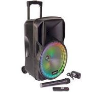 PARTY LIGHT & SOUND - PARTY-12RGB - Enceinte sur Batterie 12”/30cm de 700W avec 1 Micro VHF sans Fil et Effet Lumineux sur Le woofer - Bluetooth, USB, Micro SD et AUX - Noir