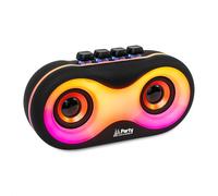 Party Light & Sound - PARTY-OWL - Enceinte portable lumineuse en forme de hibou sur batterie - Bluetooth, USB, MicroSD et AUX - Noir mat