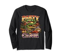 Party Like A Cajun Alligator Party Carnaval Mardi Gras Manche Longue