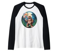 Party Like a Sasquatch - Bigfoot Ballon Bash Under the Moon Manche Raglan