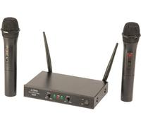 Party Light & Sound – Système micro PARTY-200UHF-MKII – 2 micros sans fil UHF, 2 canaux, Noir