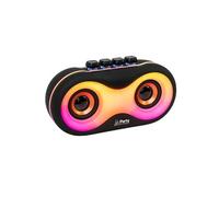 Party Light & Sound - PARTY-OWL - Enceinte portable lumineuse en forme de hibou sur batterie - Bluetooth, USB, MicroSD et AUX - Noir mat