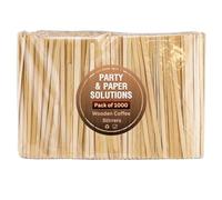Party & Paper Solutions Lot de 1000 touillettes à café écologiques en bois 12 cm