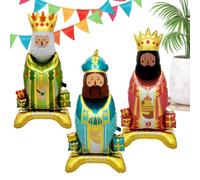 Party Party Balloons | 3 Pieces King Shape Standing Holiday Decor Supplies