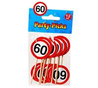 'Party Picks Fiche mini panneau "60 anniversaire autocollant décoratif brochettes
