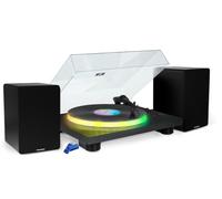 Party Platine Vinyle PARTYBTTDLIGHT 33/45/78T Bluetooth LED + Enceintes Thomson WS400DUO Bois 50W + Clé USB 32Go