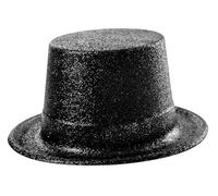 Party Pro 33396 Trilby Jaune fluo Chapeau haut de forme Paille, Noir