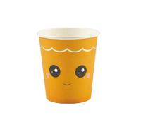 PARTYPRO 8 Gobelets en Carton Citrouille Sweety 200 ML - Orange - Taille Unique