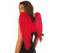 Party Pro 865093205 ventilateur plumes de Noir d'ailes d'ange, Rouge, 50 cm