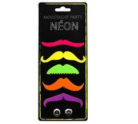 Party Pro 9069 Dread Vert Moustache Party Neon-5 pièces, Jaune