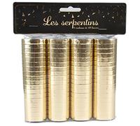 Party Pro 913603, Sachet de 4 Rouleaux de serpentins Or