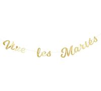 Party Pro 913805, Guirlande Vive Les Mariés Or 1m80
