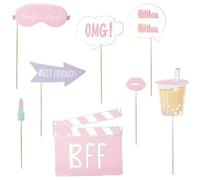 Party Pro 913PPPB, Set Photobooth 10 pièces Pyjama Party