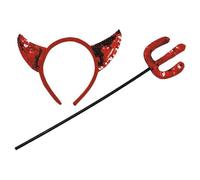 Party Pro Kit diablesse avec Sequins Femme Halloween - Rouge - Taille Unique