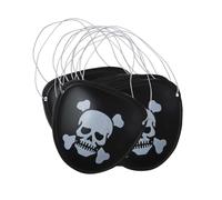 Party Pro Lot de 6 Cache-œil de Pirate en Plastique Noir