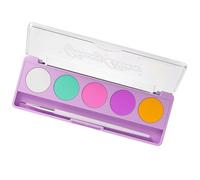 Party Ready 5 Color Eye Liner Palettes Water Activated UV Glowing Face Paint for Halloween Safe UV Blacklight Face Paint Long Lasting Eye Liner Tool