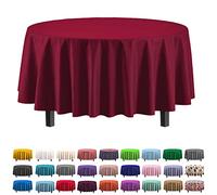 Party Solids Exquisite Lot de 12 nappes Rondes en Plastique de qualité supérieure - 213 cm - Bordeaux