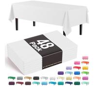 Party Solids Exquisite The Case Lot de 48 nappes Blanches jetables en Plastique pour Tables rectangulaires Blanc 137,2 x 274,3 cm