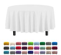 Party Solids Lot de 6 nappes en Plastique de qualité supérieure 30 Couleurs 84" Round Blanc