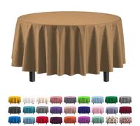 Party Solids Lot de 6 nappes en Plastique de qualité supérieure 30 Couleurs 84" Round doré