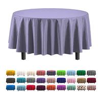 Party Solids Lot de 6 nappes en Plastique de qualité supérieure 30 Couleurs 84" Round Lavande