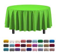 Party Solids Lot de 6 nappes en Plastique de qualité supérieure 30 Couleurs 84" Round Vert Citron