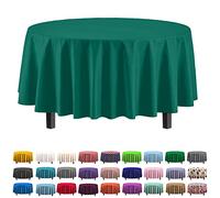 Party Solids Lot de 6 nappes en Plastique de qualité supérieure 30 Couleurs 84" Round Vert foncé