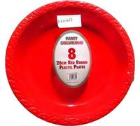 Party Solutions - Rond - Assiette de fête, plastique SG34414 (Taille unique) (Rouge)