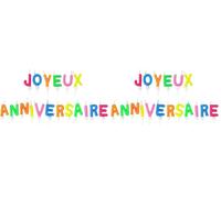 PARTY TIME 1 an de Plus - BO2024 - Bougie Gateau Joyeux Anniversaire Lettre (Lot de 2)