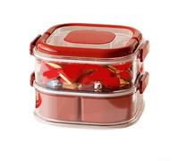 Party-Time Boîte à goûter avec intérieur segmenté et couvercle de protection pour maintenir la fraîcheur et l'attrait des friandises (rouge)